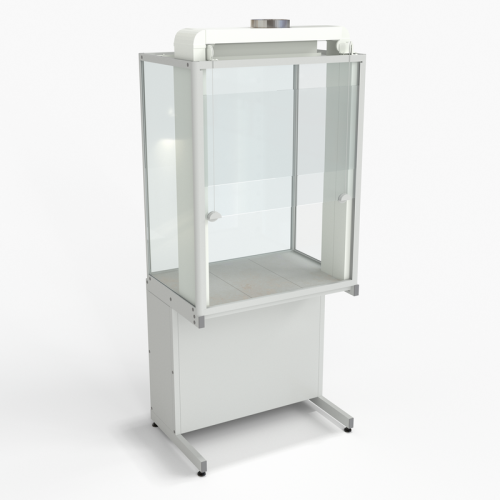 56.0567.10.03 Шкаф демонстрационный напольный, евронога 950х650х2245, раб. поверхность - КЕРАМИКА