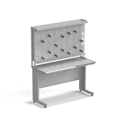 77.0058.10.03 Стол титровальный ЭКРОС 1500х600х900/1885 мм, раб. поверхность - КЕРАМИКА с НС бортиком