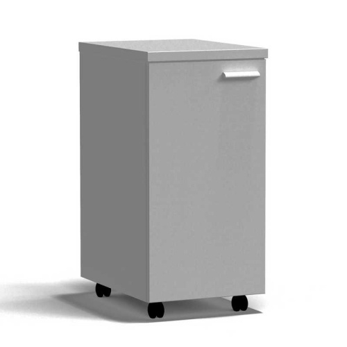 77.0491.11.10.02 Тумба подкатная дверь левая 400х540х820 мм, высокая, серый металл - СТАЛЬ